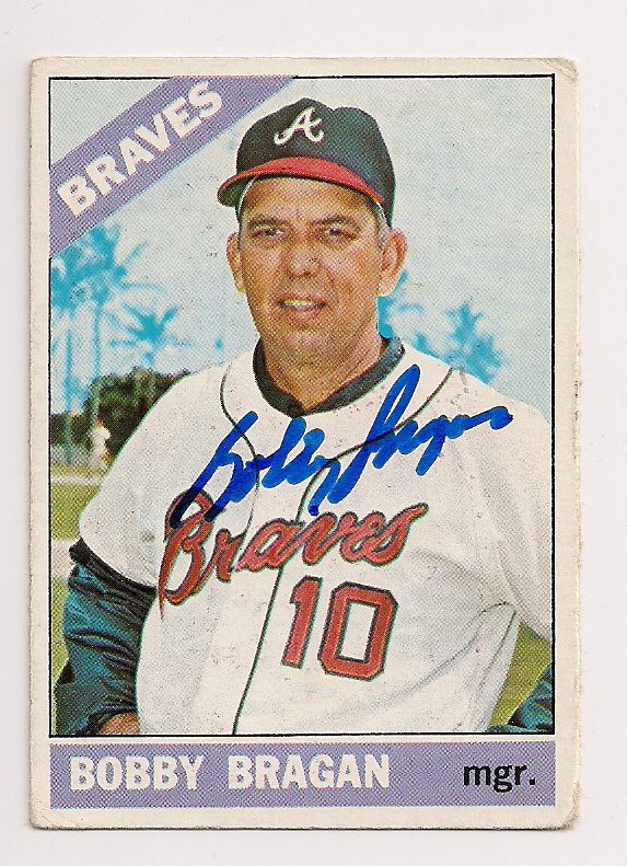 Autographed BOBBY BRAGAN 1966 Topps Card