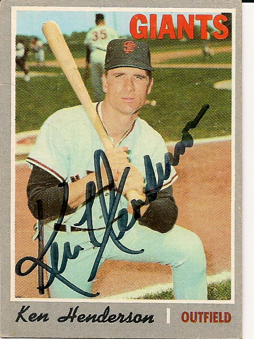 Autographed KEN HENDERSON 1970 Topps Card