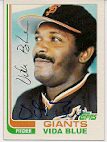 Autographed VIDA BLUE 1982 Topps Card