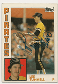 Autographed LEE TUNNELL 1984 Topps Card