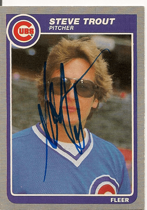 Autographed STEVE TROUT 1985 Fleer Card