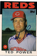 Autographed TED POWER 1986 Topps Card