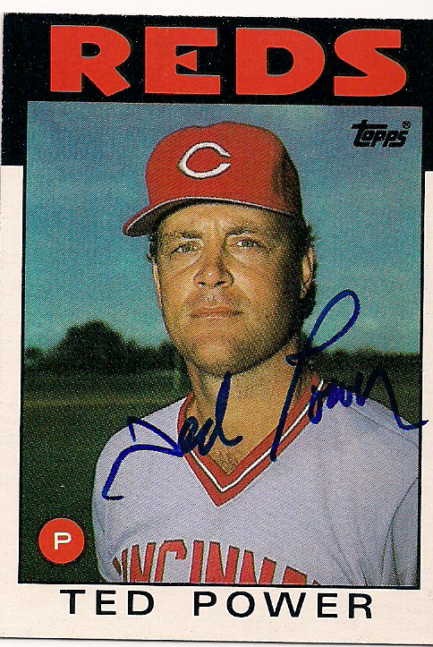 Autographed TED POWER 1986 Topps Card