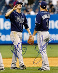 Autographed REID BRIGNAC & SEAN RODRIGUEZ Tampa Bay Rays Photo.