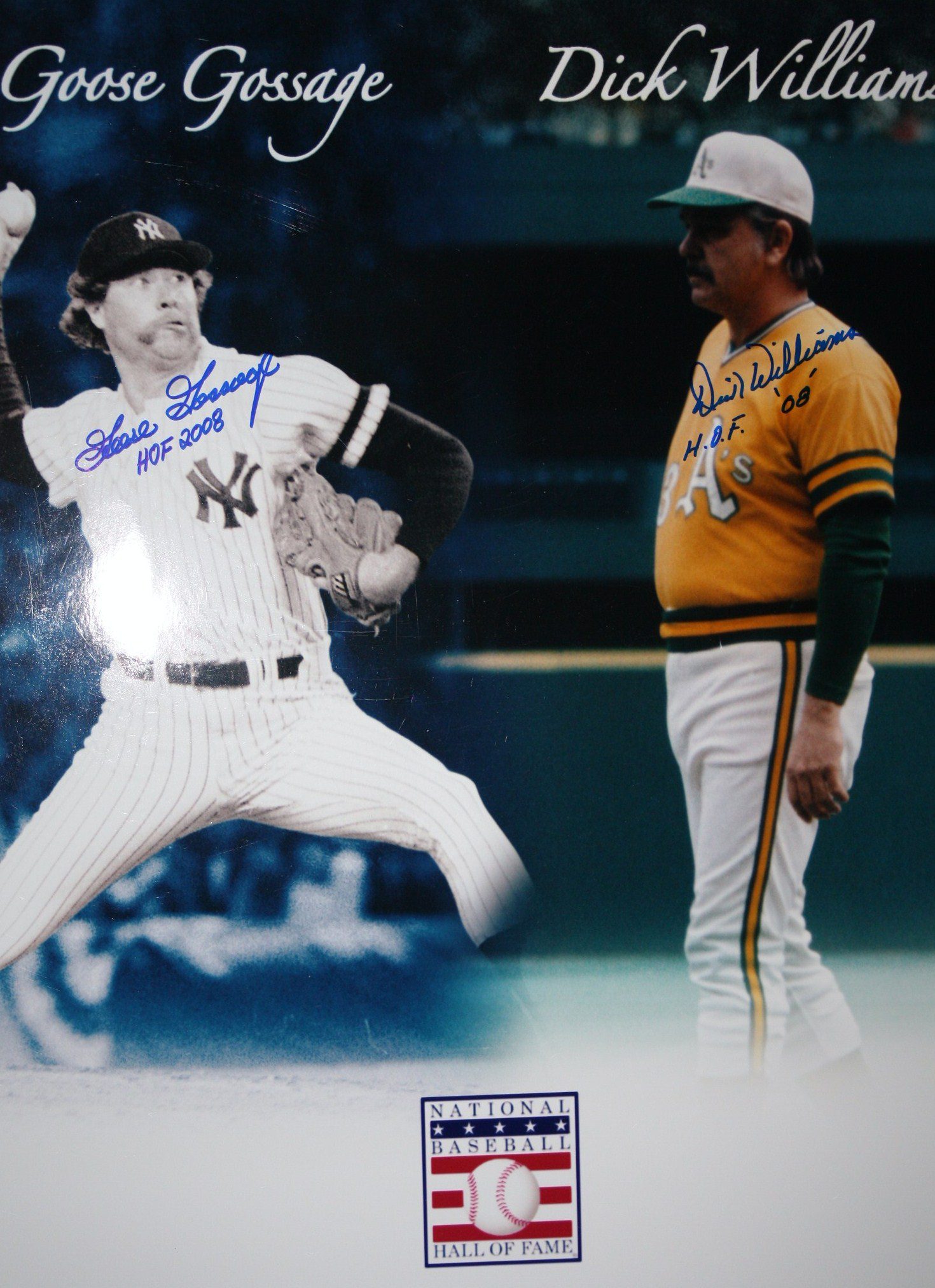 AUTOGRAPHED 16 x 20 DICK WILLIAMS & GOOSE GOSSAGE Photo