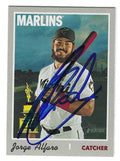 Autographed JORGE ALFARO Miami Marlins 2019 Topps Heritage Card
