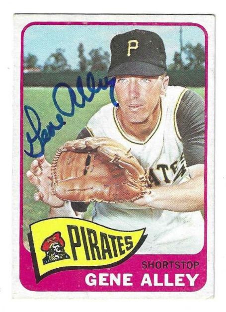 Autographed GENE ALLEY Pittsburgh Pirates 1965 Topps Card