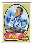 Lem Barney Detroit Lions Autographed 1970 Football Topps Card #75