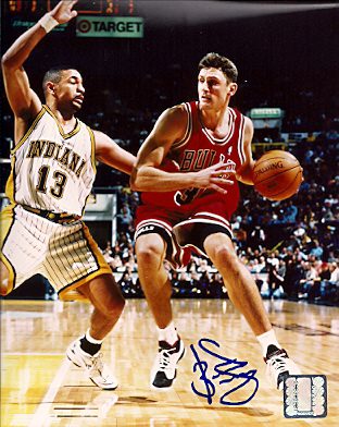 Autographed  BRENT BARRY Chicago Bulls Photo