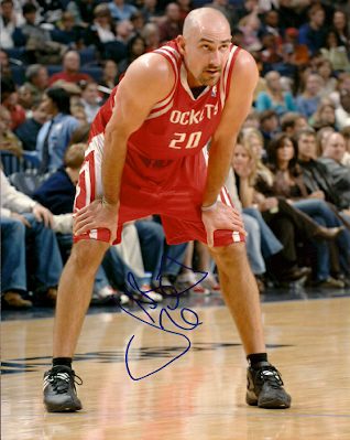 Autographed JON BARRY Houston Rockets Photo