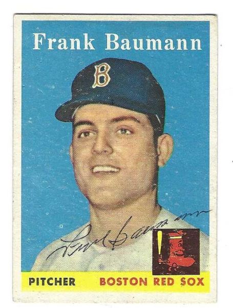 Autographed FRANK BAUMANN Boston Red Sox 1958 Topps Card