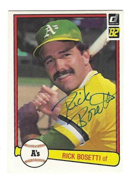 Autographed RICK BOSETTI Oakland A's 1982 Donruss Card