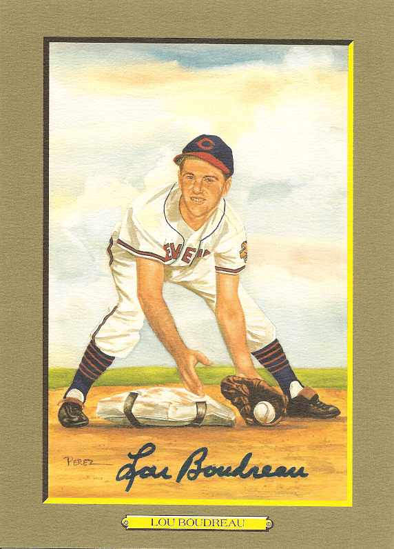 Autographed Perez-Steele GREAT MOMENTS Card LOU BOUDREAU