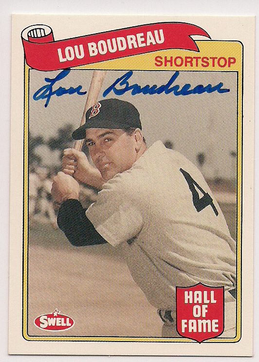 Autographed LOU BOUDREAU 1989 Swell Baseball Greats card