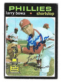 Autographed LARRY BOWA Philadelphia Phillies 1971 Topps Card