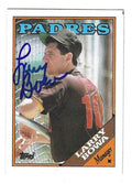 Autographed LARRY BOWA San Diego Padres 1988 Topps Card