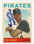 Autographed TED SAVAGE 1964 Topps Card