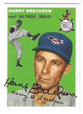Autographed HARRY BRECHEEN Baltimore Orioles 1954 Topps Archives Card