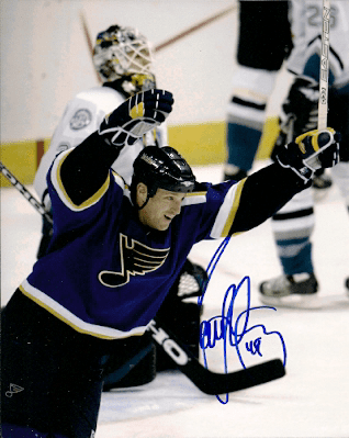 Autographed ERIC BREWER St. Louis Blues Photo
