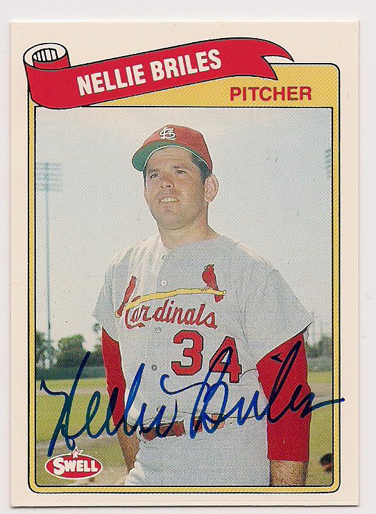Autographed NELLIE BRILES 1989 Swell Baseball Greats card