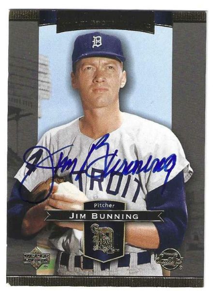 Autographed JIM BUNNING Detroit Tigers 2003 Upper Deck Sweet Spot Classic Card