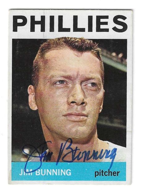 Autographed JIM BUNNING Philadelphia Phillies 1964 Topps Card