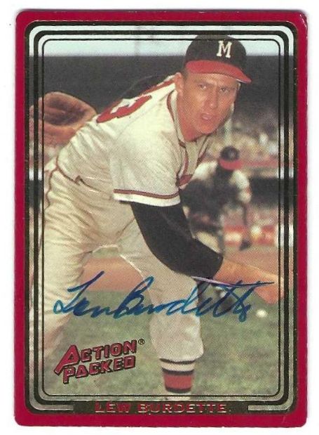 Autographed LOU BURDETTE Milwaukee Braves 1993 Action Packed Card #142