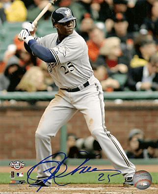 AUTOGRAPHED  photo MIKE CAMERON Milwaukee Brewers