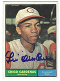 Autographed LEO CHICO CARDENAS Cincinnati Reds 1961 Topps Card