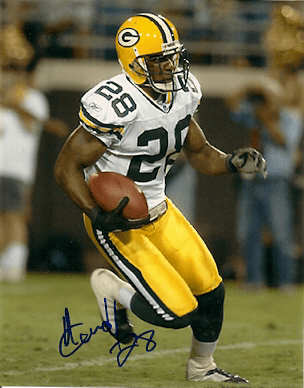 Autographed AHMAN CARROLL Green Bay Packers Photo