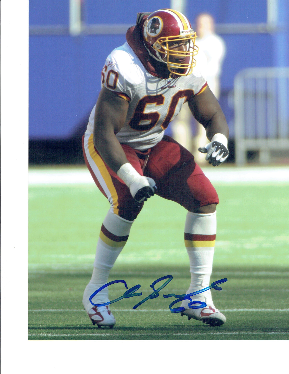 Autographed 8x10 Chris Samuels Washington Redskins photo