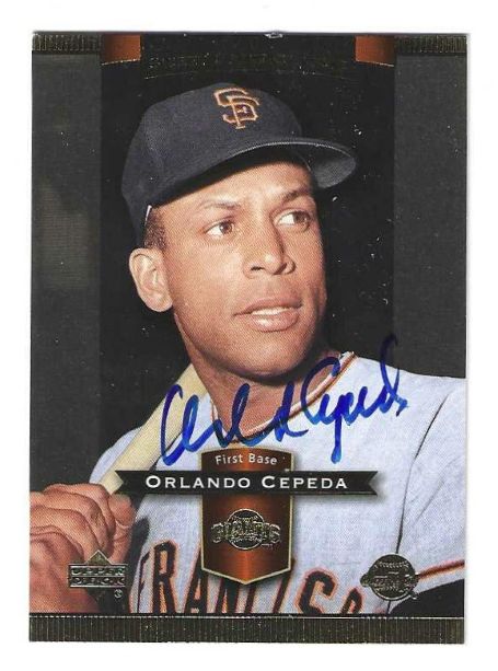 Autographed ORLANDO CEPEDA San Francisco Giants 2003 Upper Deck Sweet Spot Classics Card