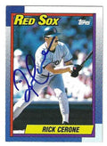 Autographed RICK CERONE Boston Red Sox 1990 Topps Card