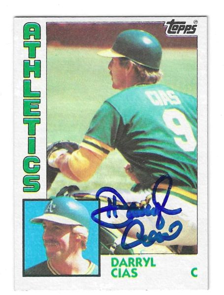 Autographed DARRYL CIAS Oakland A's 1984 Topps Card