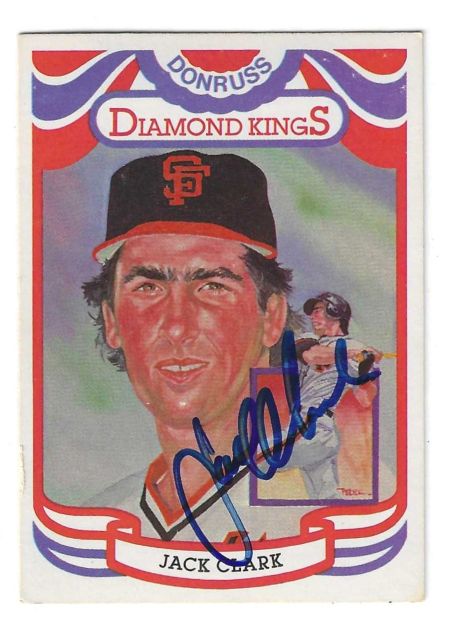 Autographed JACK CLARK San Francisco Giants 1984 Donruss Diamond King