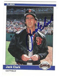 Autographed JACK CLARK San Francisco Giants 1984 Fleer Card