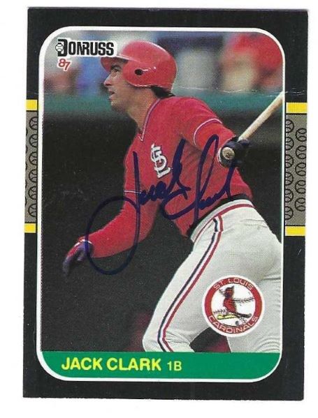 Autographed JACK CLARK St. Louis Cardinals 1987 Donruss Card
