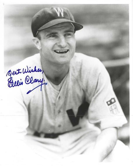 AUTOGRAPHED ELLIS CLARY 8X10 Washington Senators Photo