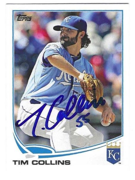 Autographed TIM COLLINS Kansas City Royals 2013 Topps Card