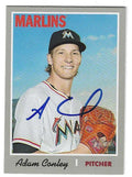 Autographed ADAM CONLEY Miami Marlins 2019 Topps Heritage Card