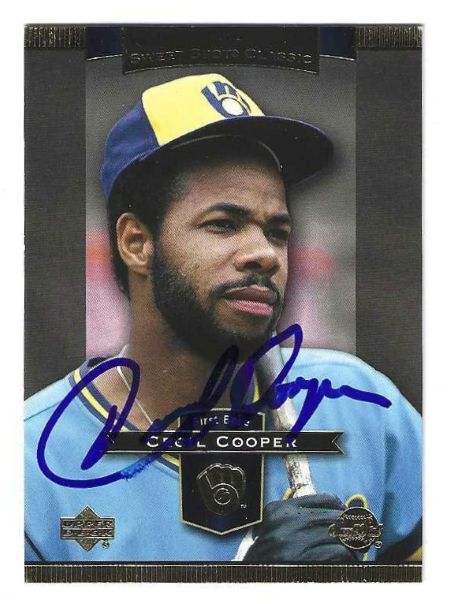 Autographed CECIL COOPER Milwaukee Brewers 2003 Upper Deck Sweet Spot Classics Card