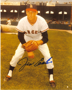 AUTOGRAPHED  JIM COATES 8x10 Los Angeles Angels Photo