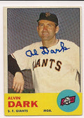 Autographed ALVIN DARK 1963 Topps Card