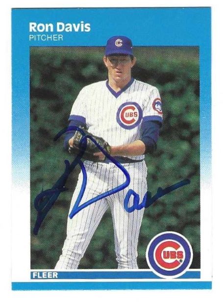 Autographed RON DAVIS Chicago Cubs 1987 Fleer Card