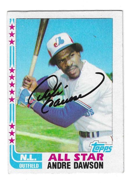 Autographed ANDRE DAWSON Montreal Expos 1982 Topps Card
