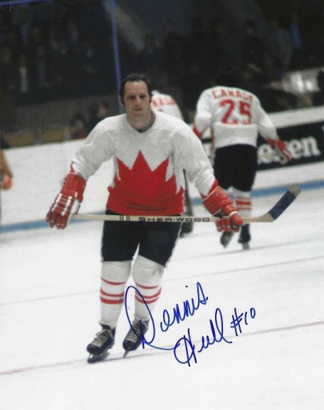 Autographed DENNIS HULL Team Canada 8X10 Photo