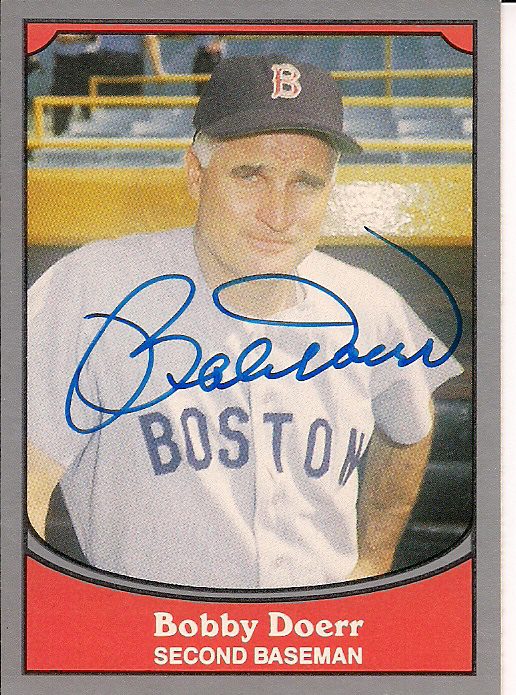 Signed BOBBY DOERR Boston Red Sox 1990 Pacific Legends Card