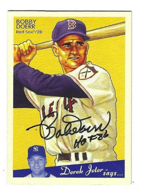 Autographed BOBBY DOERR Boston Red Sox 2008 Upper Deck Goudey Card