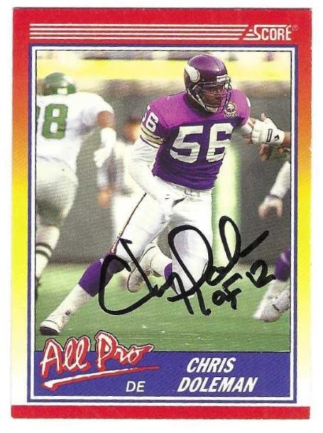 Autographed Chris Doleman Minnesota Vikings 1990 Score Card