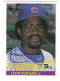 LEON DURHAM Chicago Cubs Autographed 1984 Donruss Card